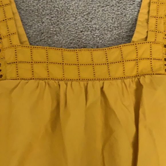 J. Crew Mustard Pom-Pom Fringe Top Sz 14 - Picture 4 of 8